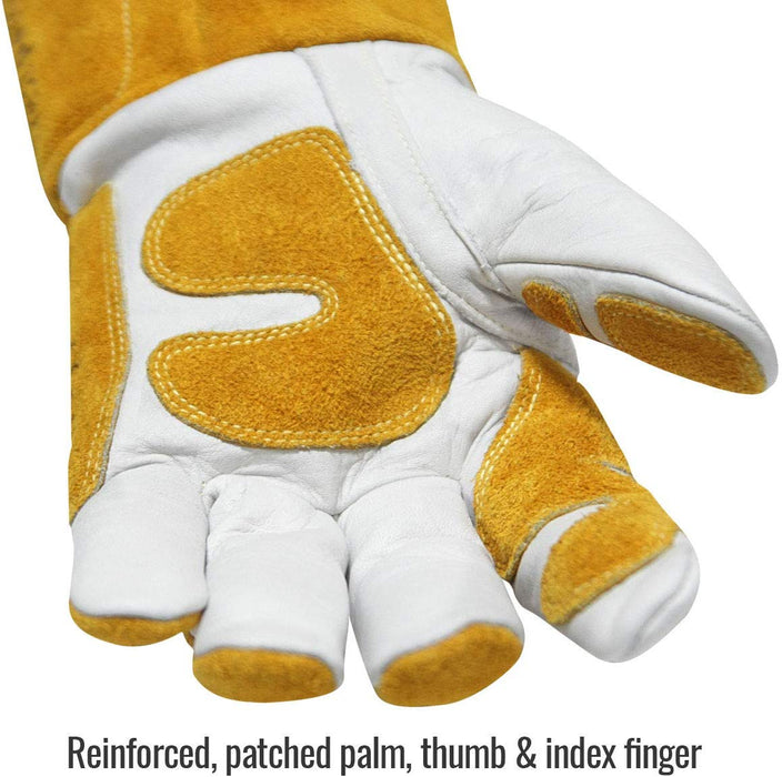 Black Stallion GM1611-WT Cowhide MIG Glove with Reinforced Palm & Thumb Large